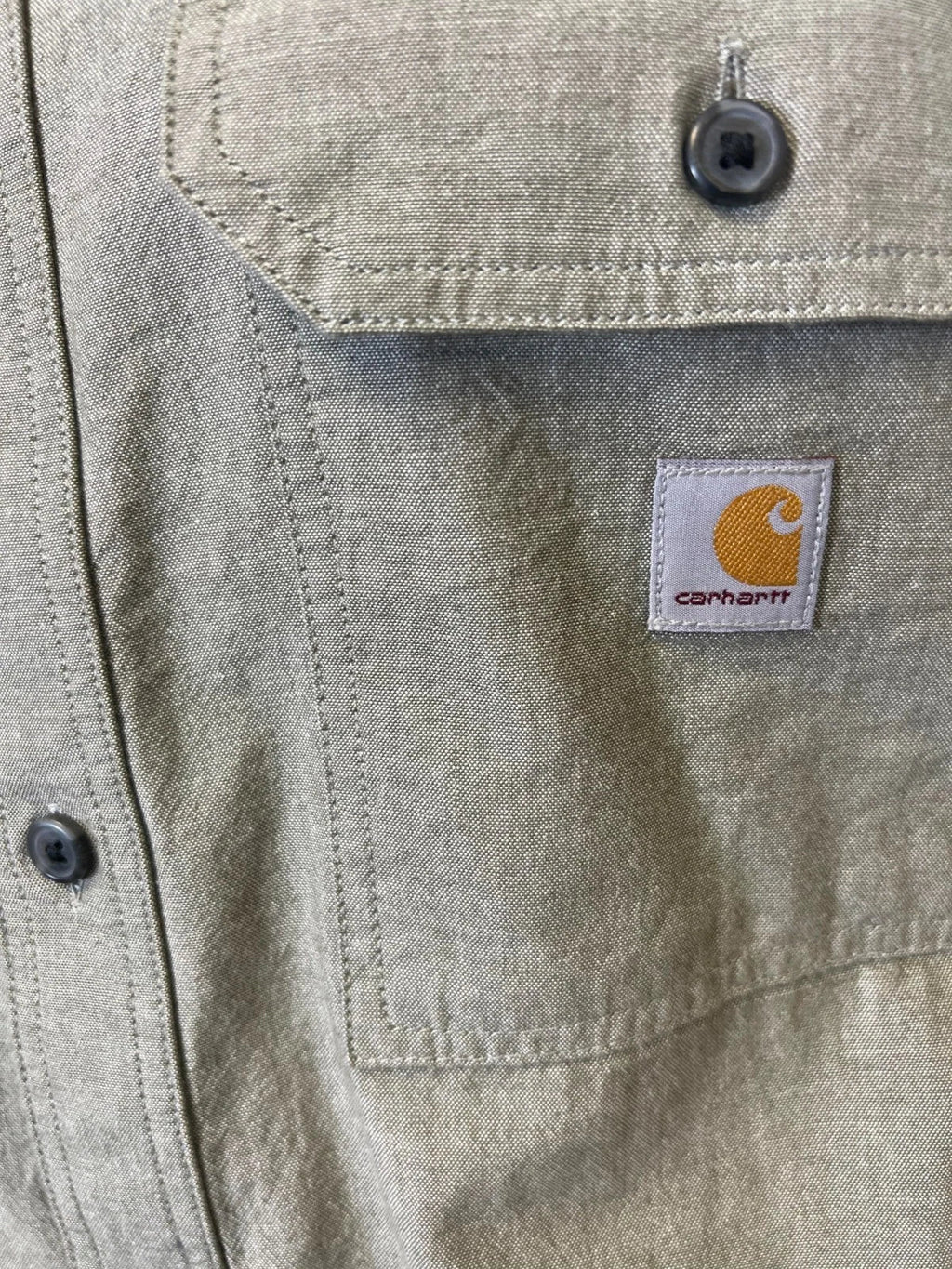 Carhartt Men's Dusty Olive Chambray Shirt Loose Fit Midweight S/S (354)