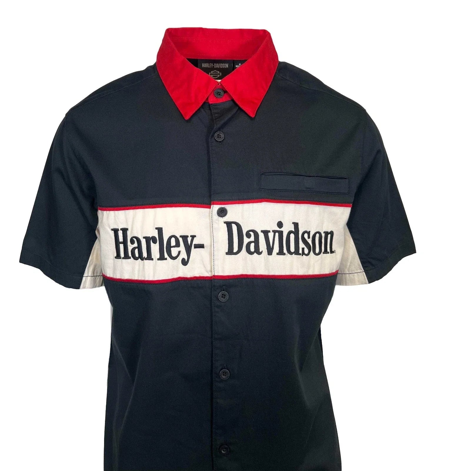 HD Branded  Men's Black Shirt Garage Mechanic Welt Pocket S/S (351)