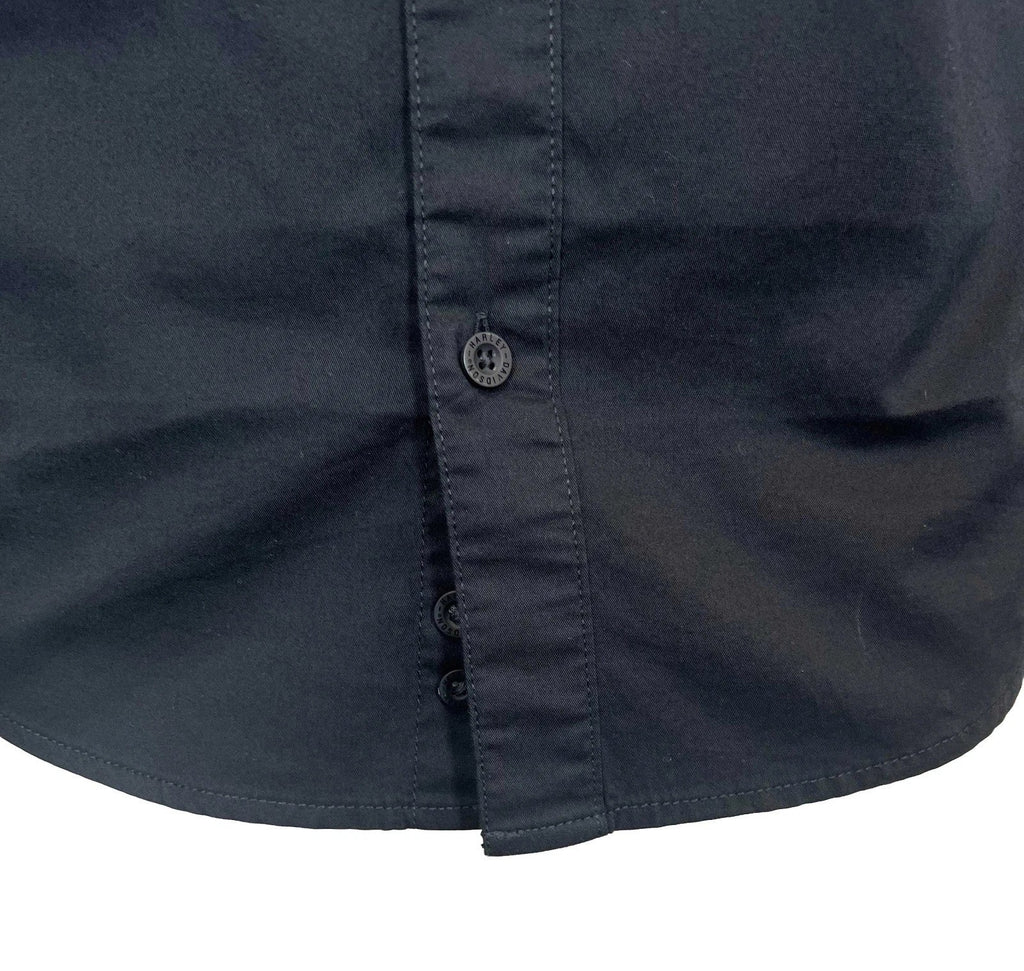 HD Branded Men’s Black Shirt Bar & Shield Solid Long Sleeve (353)