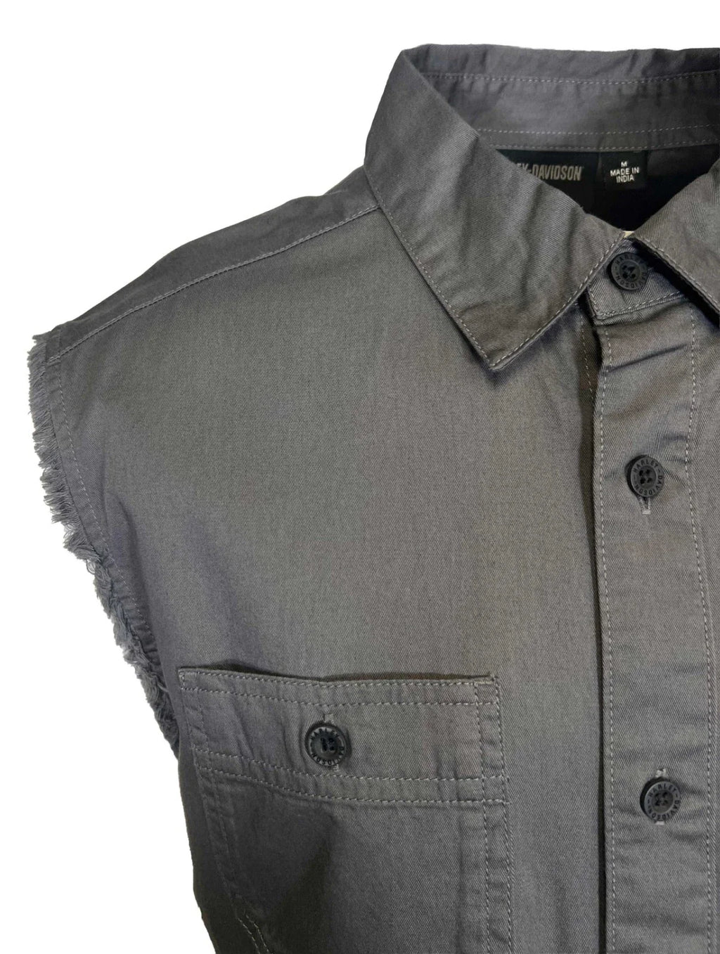 HD Branded  Men's Dark Grey Vest Logo Patch Sleeveless Shirt (S68)