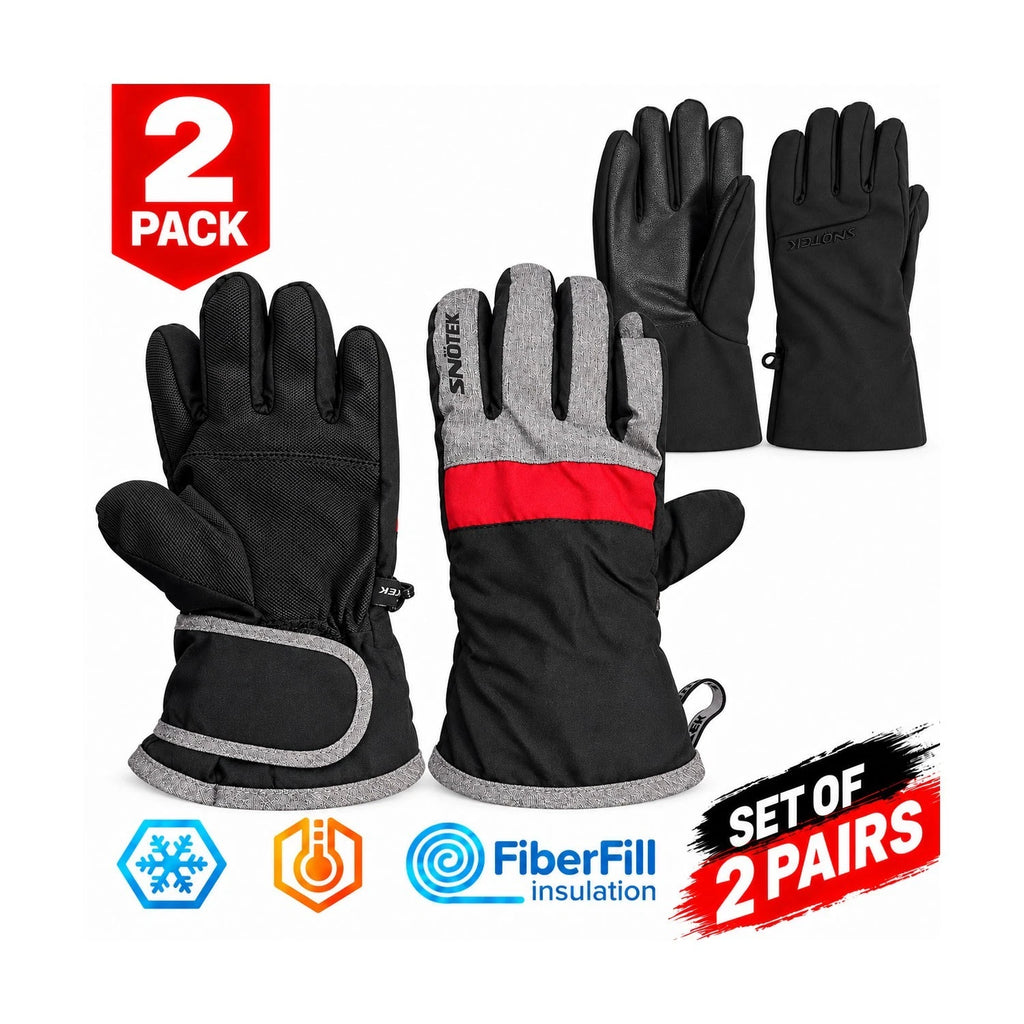 Snotek Junior's Gloves -ST381 , ST371 Performance Ski Glove 2 Pack (S06) + (S07)