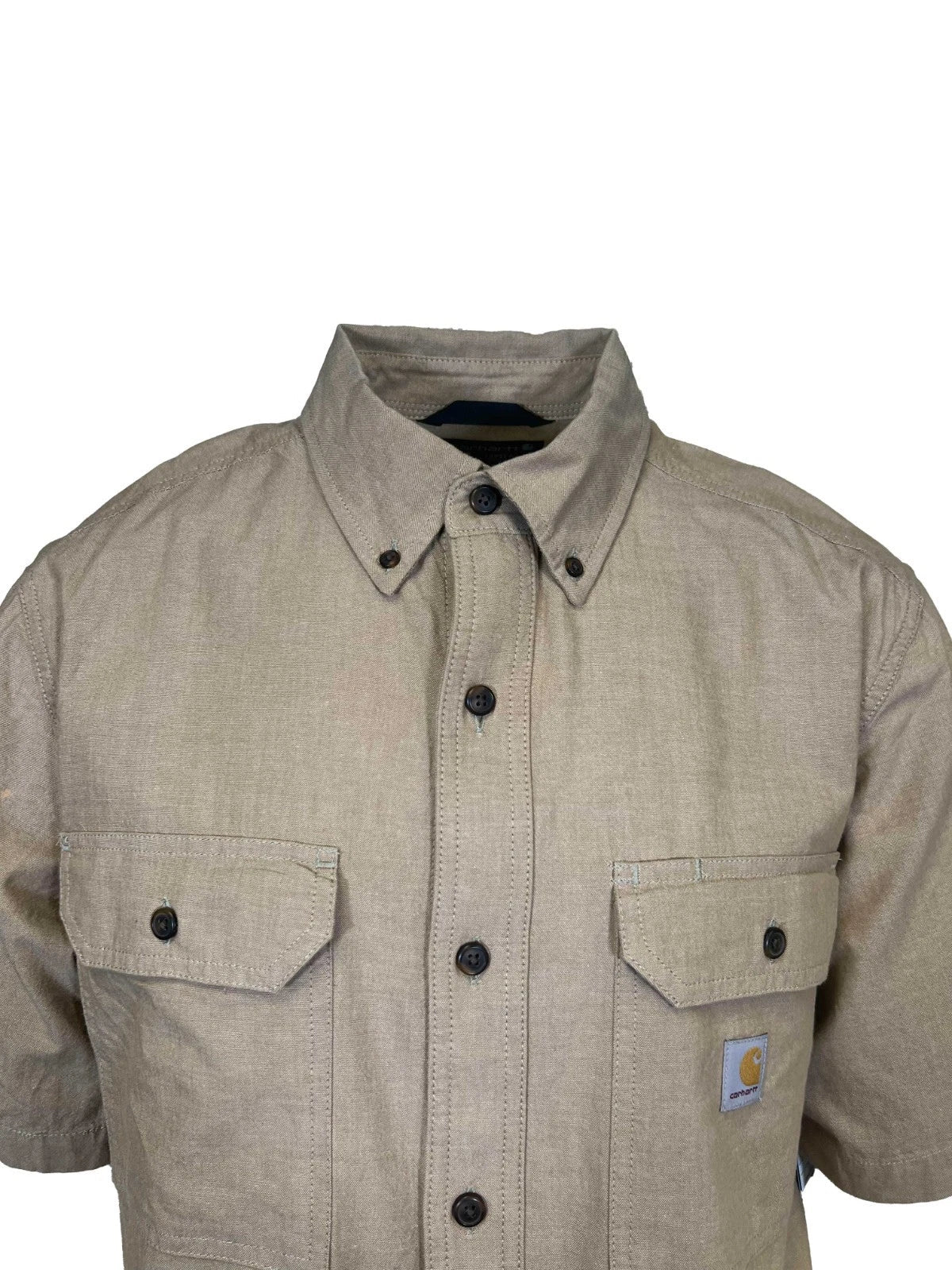 Carhartt Men's Dark Tan Chambray Shirt Loose Fit Medium Weight S/S (353)
