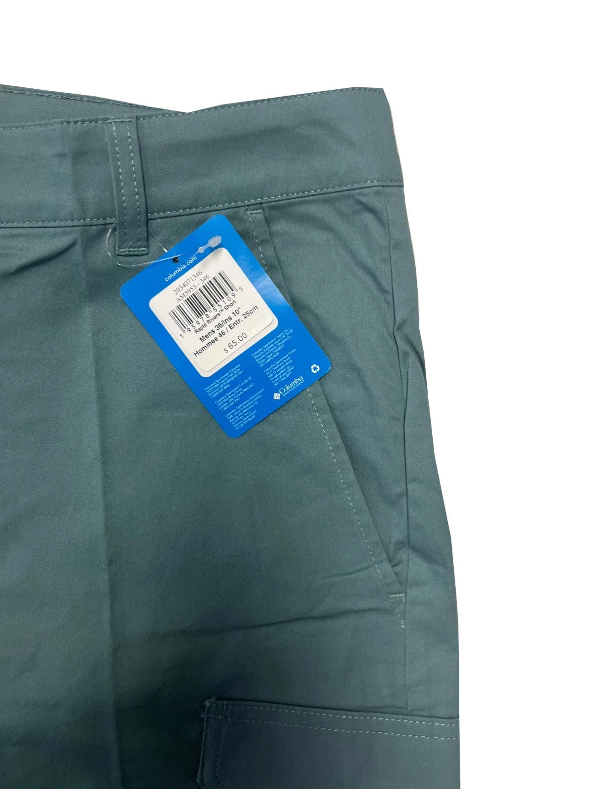 Columbia Men's Green Short Cargo Rapid Rivers Omni-Shade UPF 10" Inseam (347)