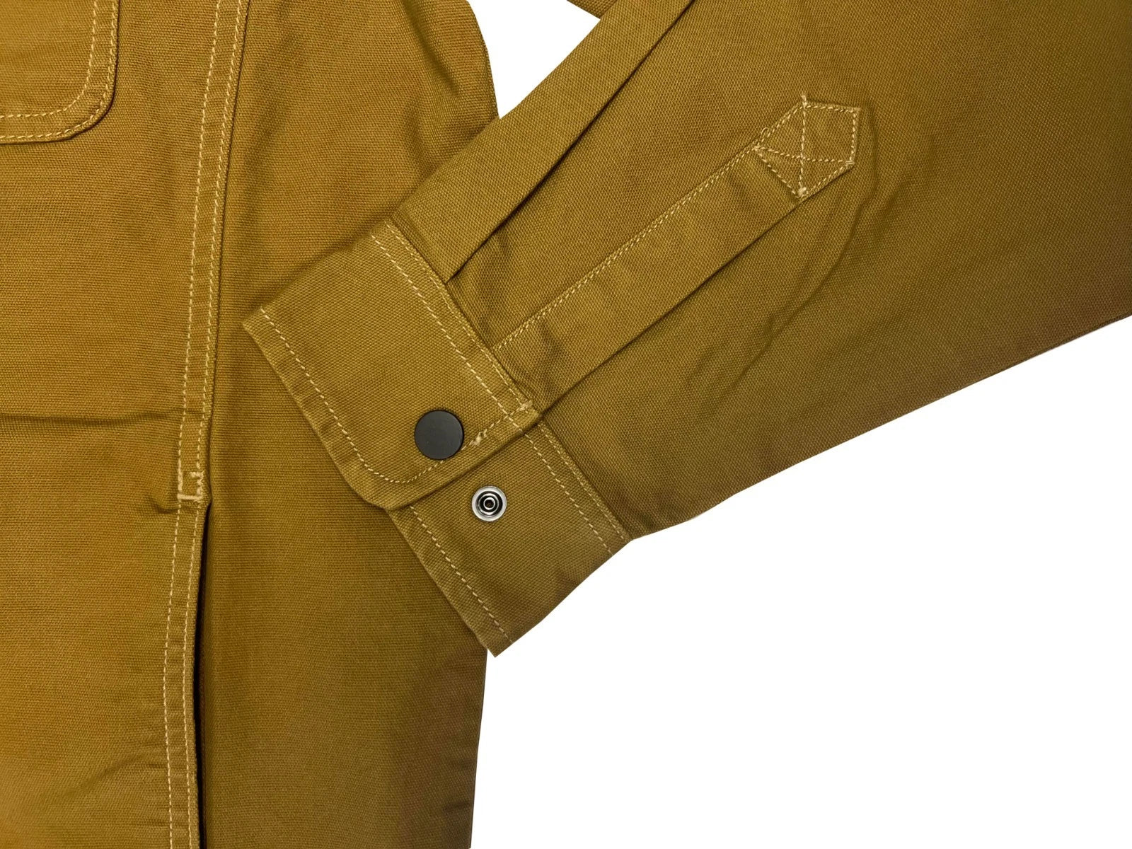 Carhartt Men′s Brown Jacket Rugged Flex Canvas Fleece Lined Shirt L/S (S53)