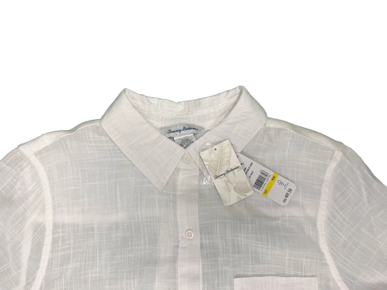 Tommy Bahama Women's White Shirt Shoreline Cotton Boyfriend Beach L/S (S07)
