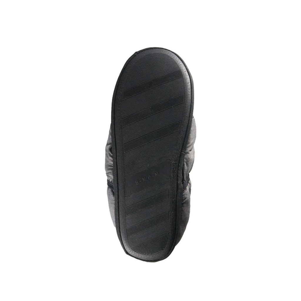 Bench Men's Charcoal Heather Puffer Slippers with Rubber Sole FiberFill (S01)