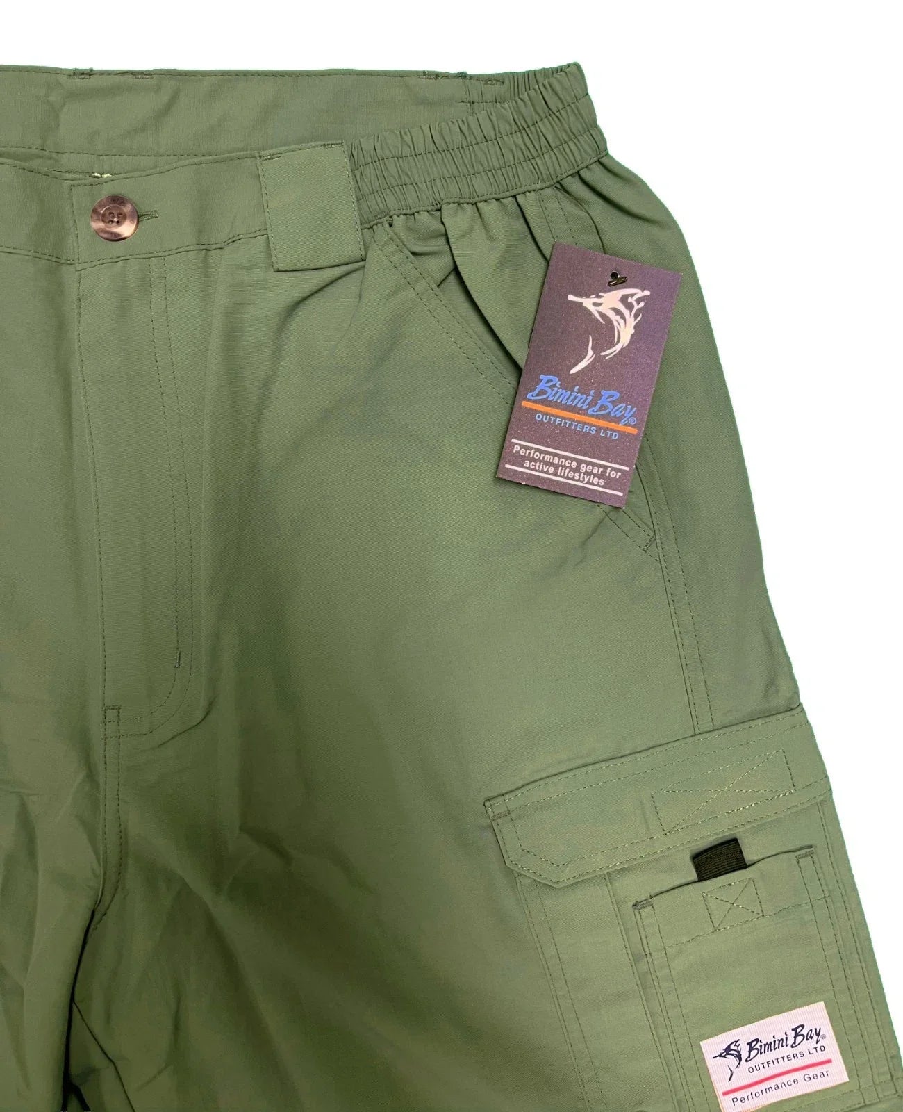 Bimini Bay Outfitters Men's Green Short Boca Grande II Fishing (S09)