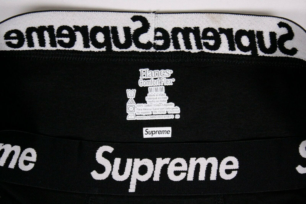 Supreme Men's 100% Authentic Single Pack Black Boxer Briefs