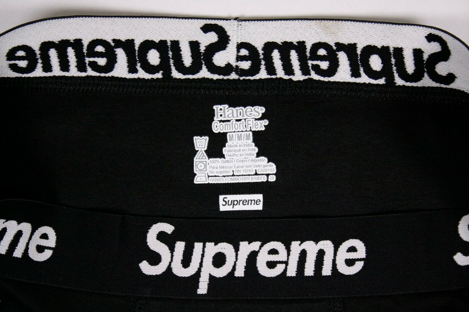 Supreme Men's 100% Authentic Single Pack Black Boxer Briefs