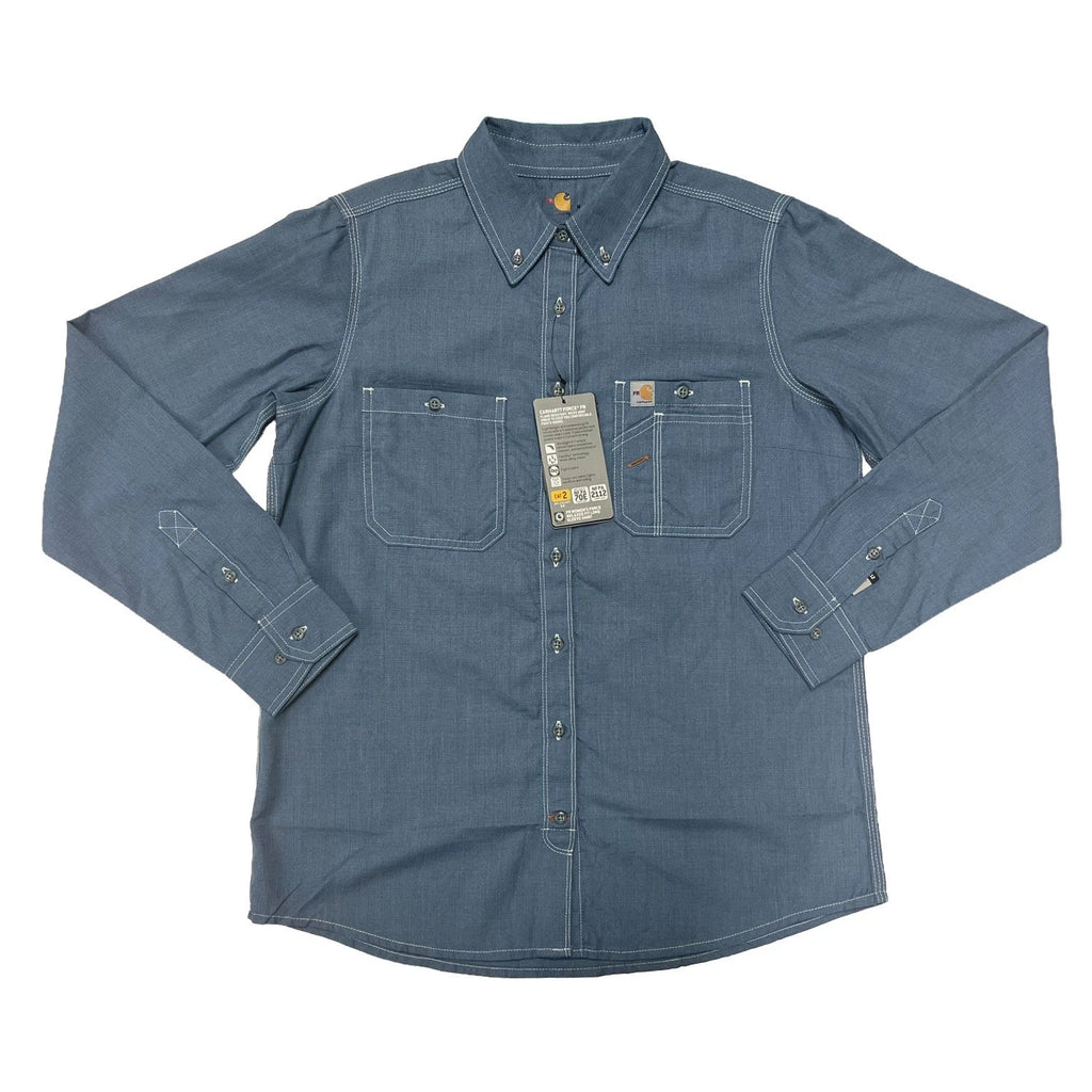 Carhartt FR Women's Steel Blue Shirt Flame Resistant Long Sleeve (S01)