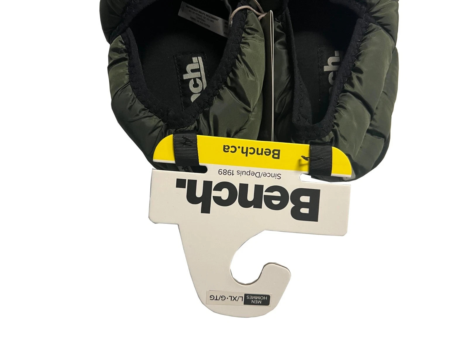 Bench Men's Dark Olive Puffer Slippers with Rubber Sole FiberFill (S02)