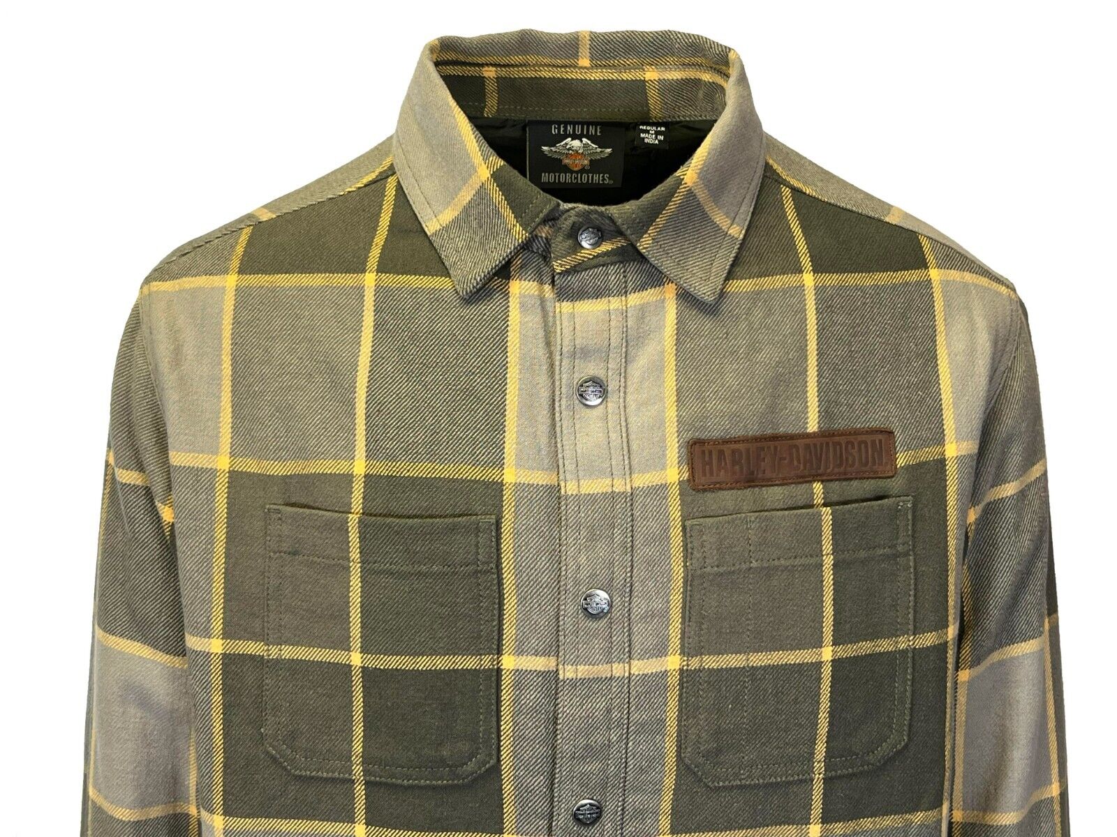 HD Branded Men's Plaid Shirt Jacket Vintage Yarn Dyed L/S Shacket (S72)