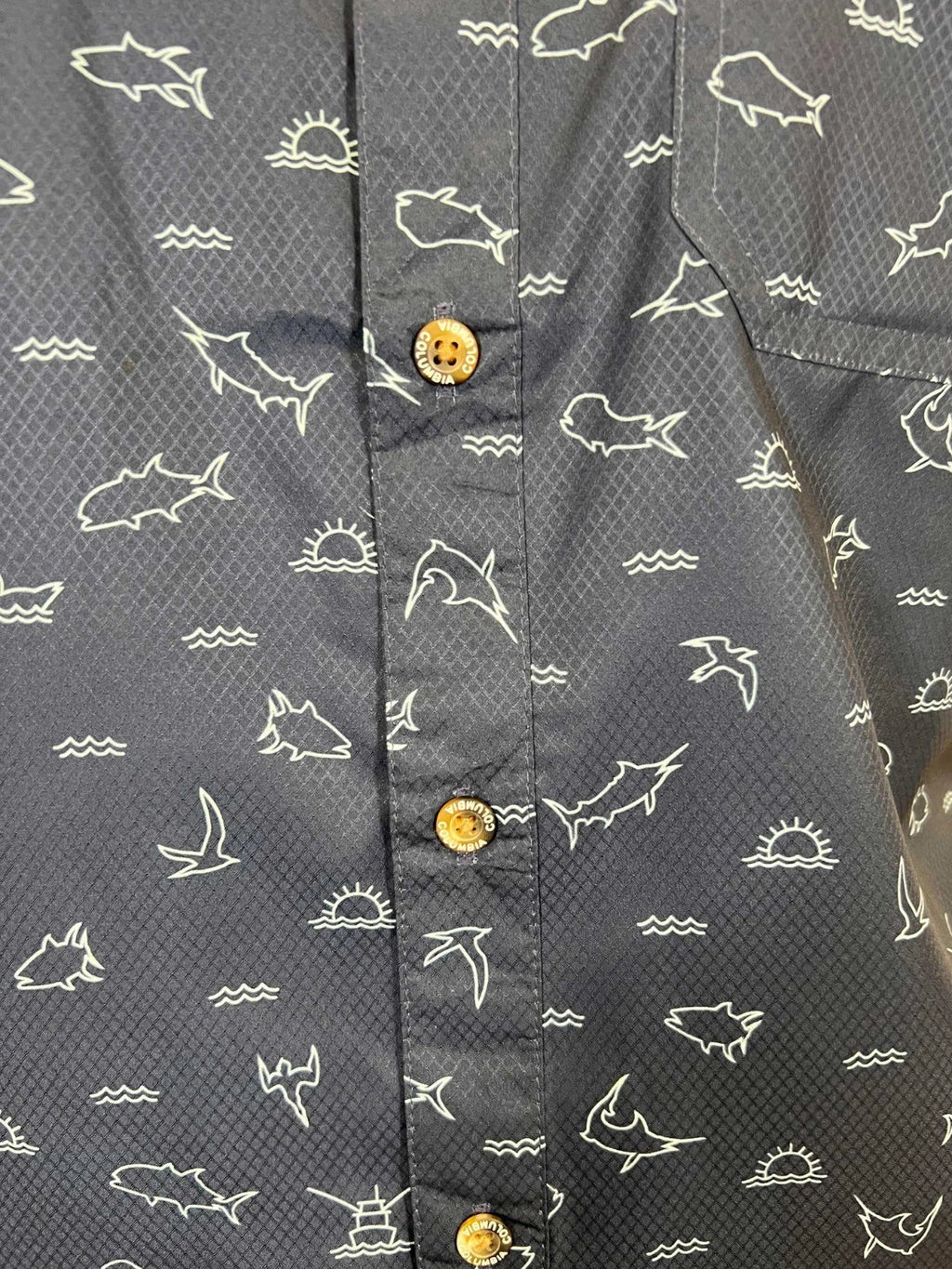 Columbia Men's Blue Shirt Omni-Wick Super Slack Tide S/S (504)
