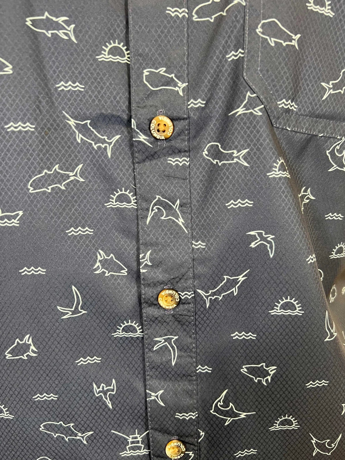 Columbia Men's Blue Shirt Omni-Wick Super Slack Tide S/S (504)