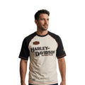 HD Branded Men's T-Shirt White Black Iron Bond Raglan Short Sleeve (S102)