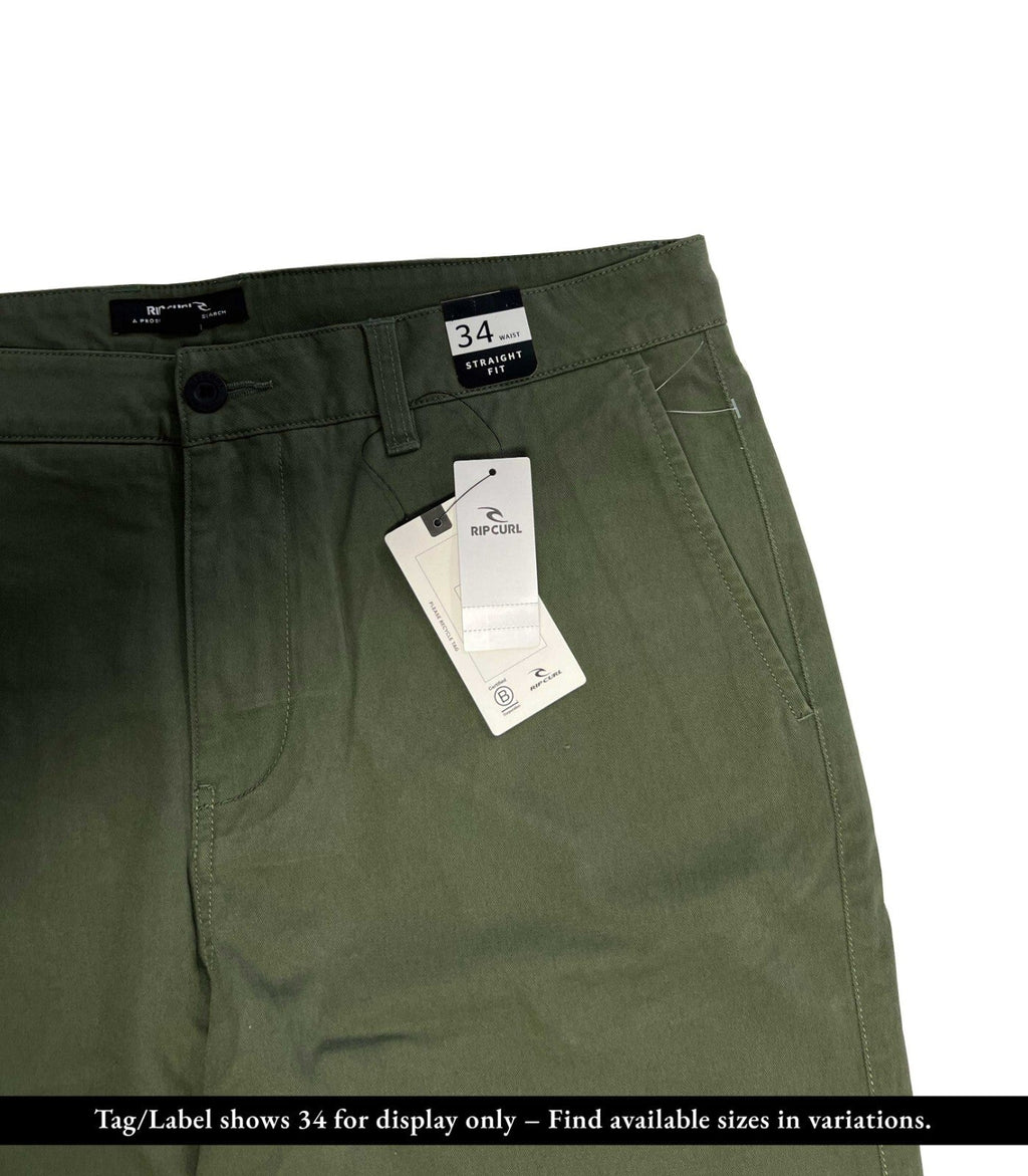Rip Curl Men's Black - Dark Olive Pant Classic Surf Chino Stretch (S01), (S02)