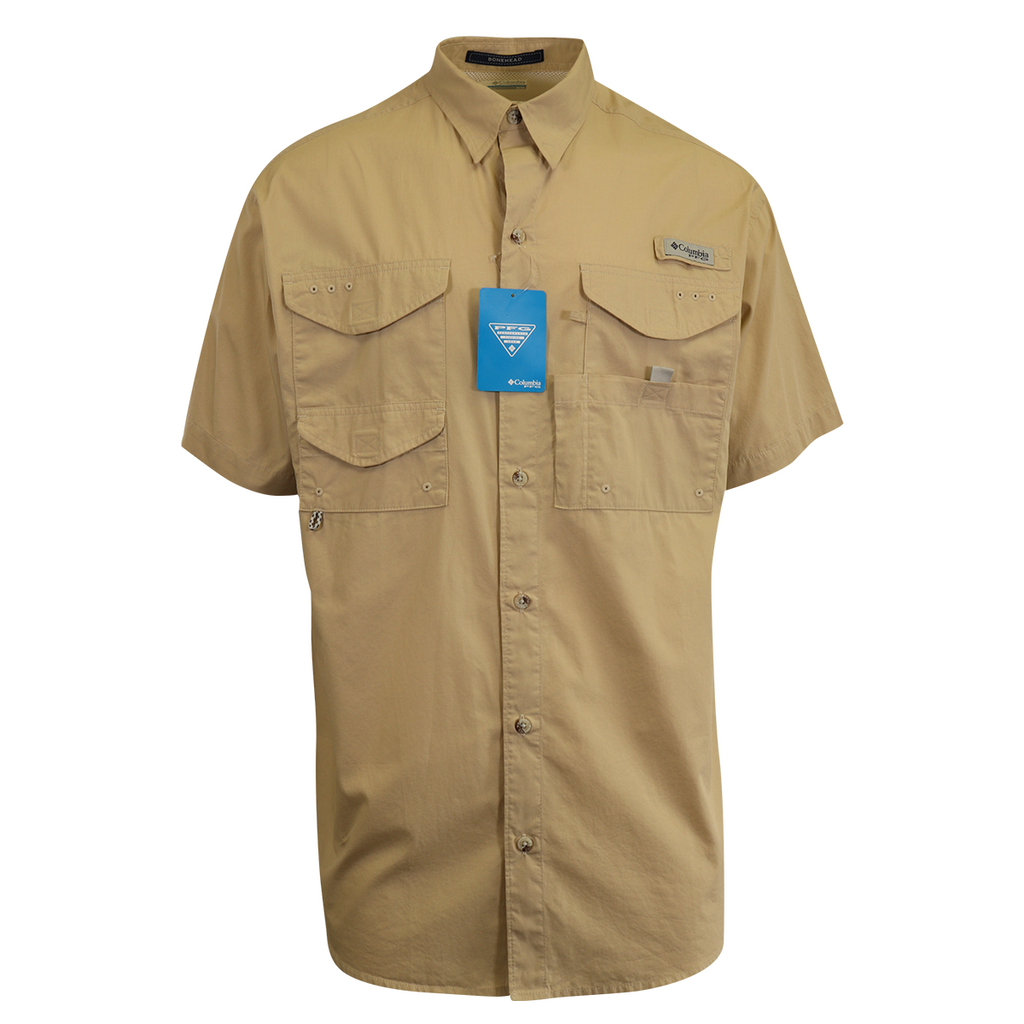 Columbia Men's Woven Shirt PFG Bonehead Short Sleeve Fishing Shirt