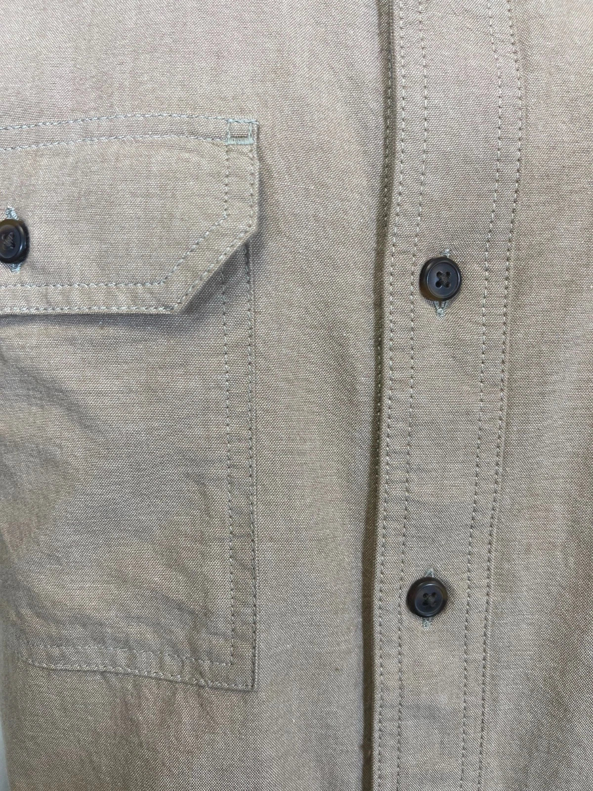Carhartt Men's Dark Tan Chambray Shirt Loose Fit Medium Weight S/S (353)