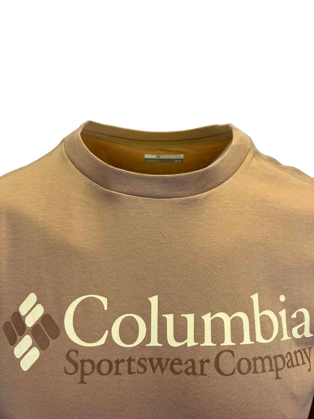 Columbia Men's Beige T-Shirt CSC Basic Logo Everyday Wear S/S (S03)