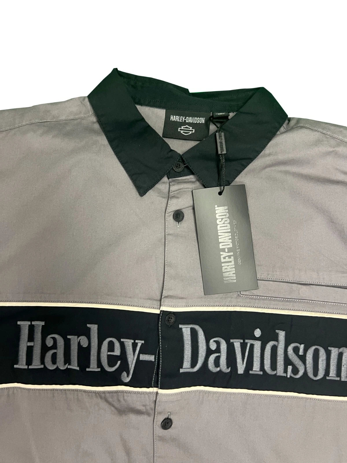 HD Brand Men's Grey Garage Mechanic Short Sleeve Shirt (358)