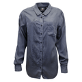 HD Branded Women's Solid Grey Vertical Text L/S Woven Shirt (S04)