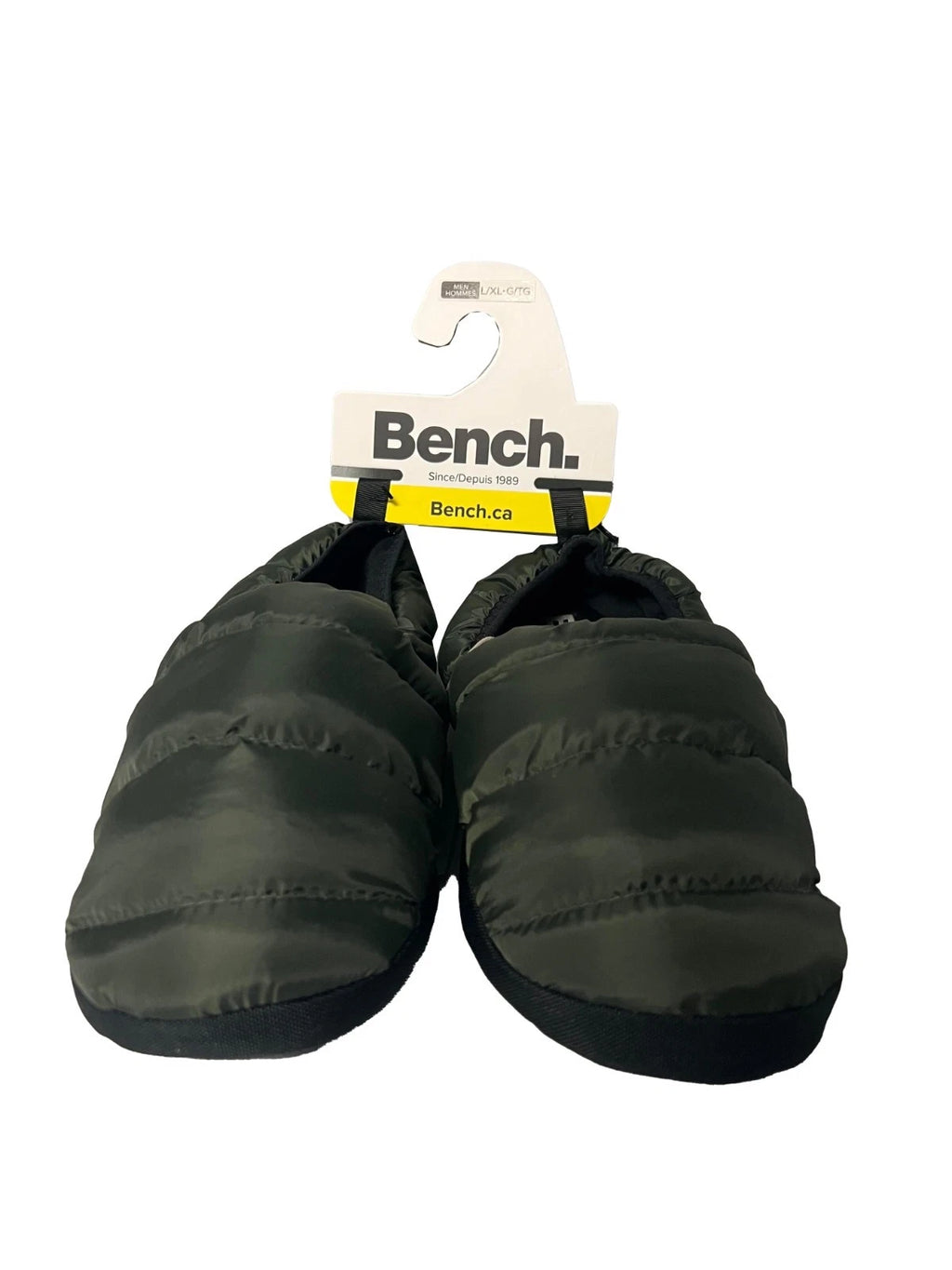 Bench Men's Dark Olive Puffer Slippers with Rubber Sole FiberFill (S02)