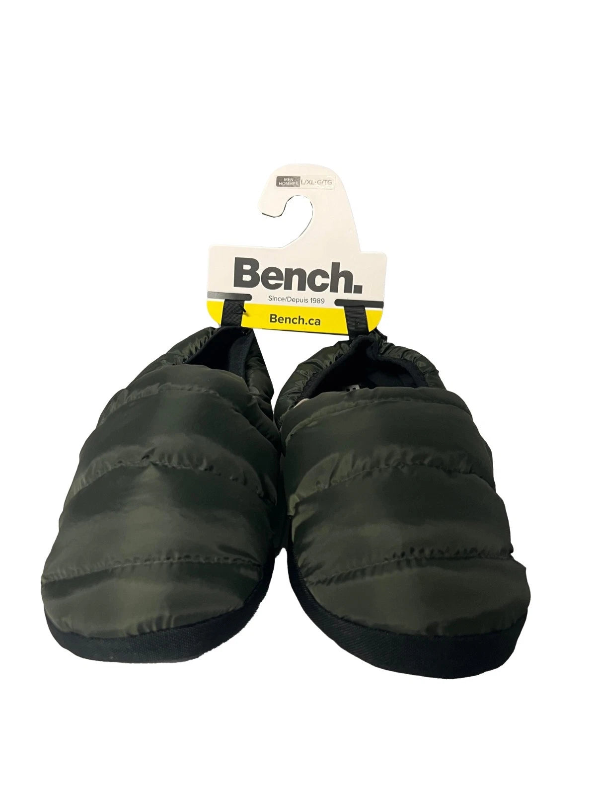 Bench Men's Dark Olive Puffer Slippers with Rubber Sole FiberFill (S02)