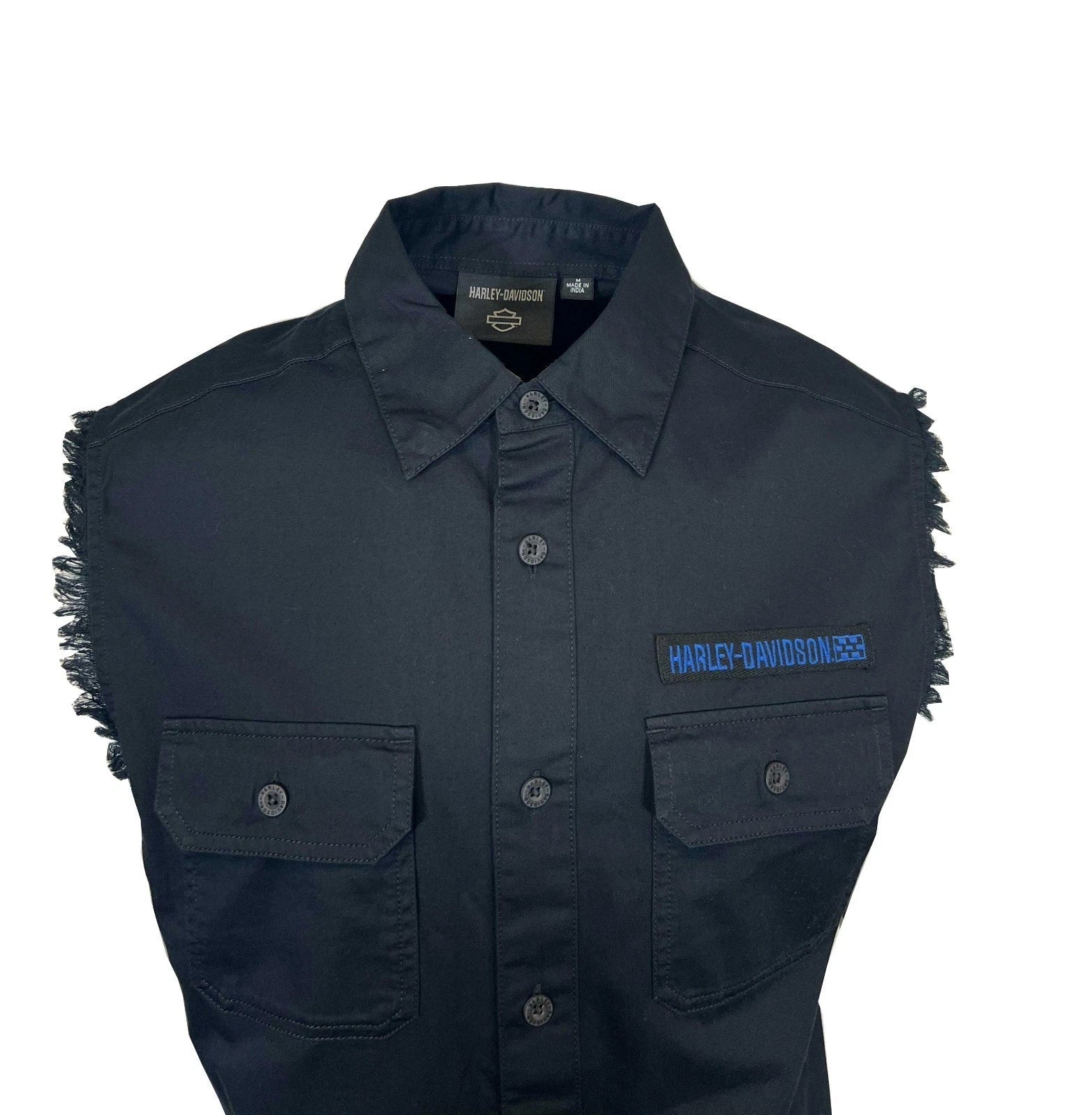 HD Branded  Men's Black Vest Racing Logo Patch Sleeveless Shirt (S69)