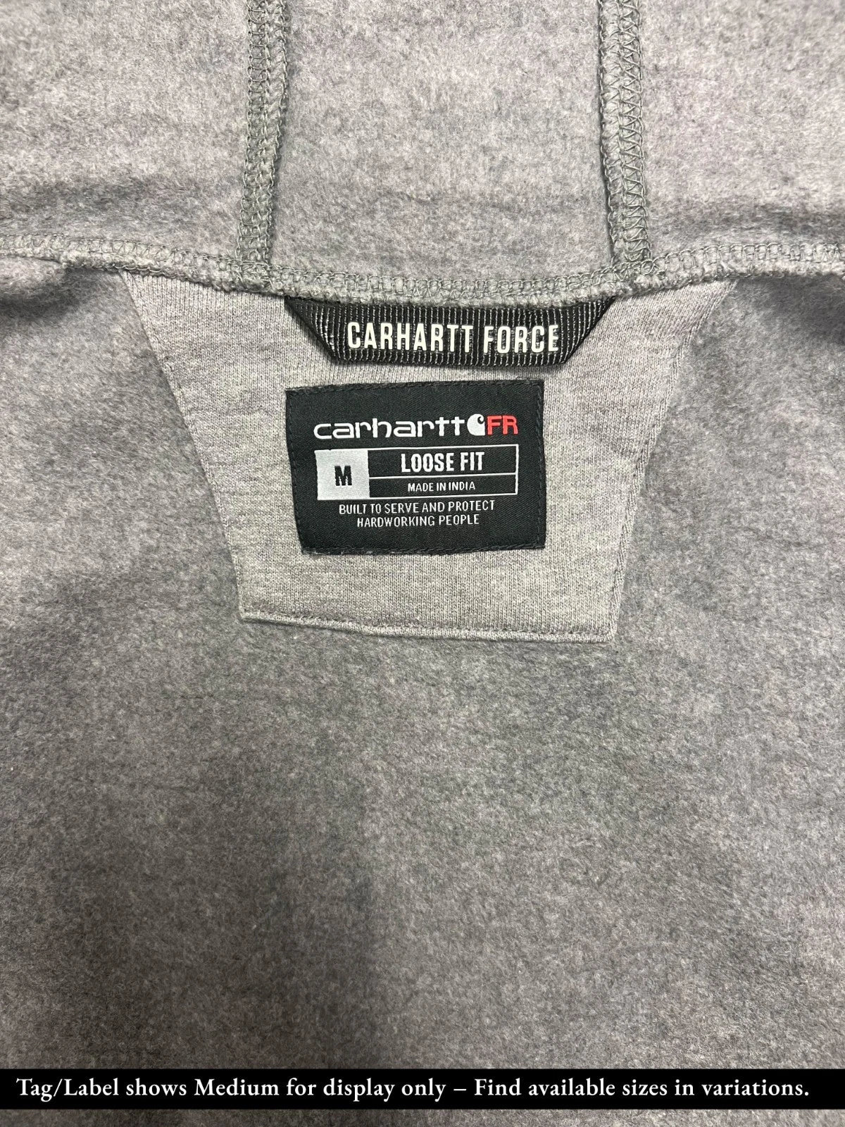 Carhartt FR Men's Grey Sweatshirt Midweight Hooded Zip Front (S41)
