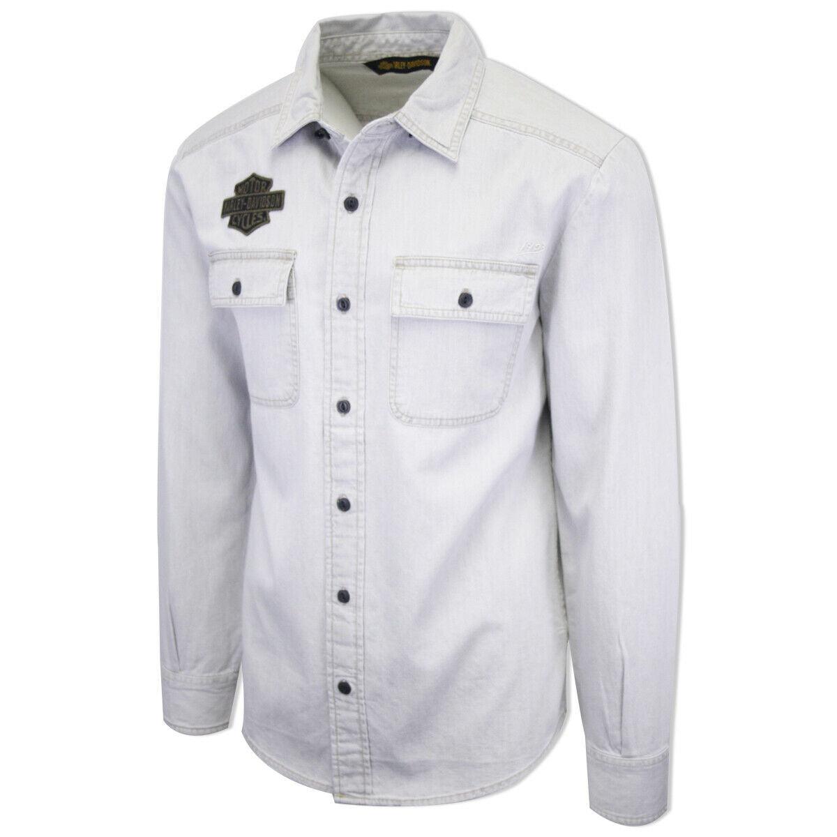 HD Branded Men's Light Grey Denim L/S Woven Shirt (101)
