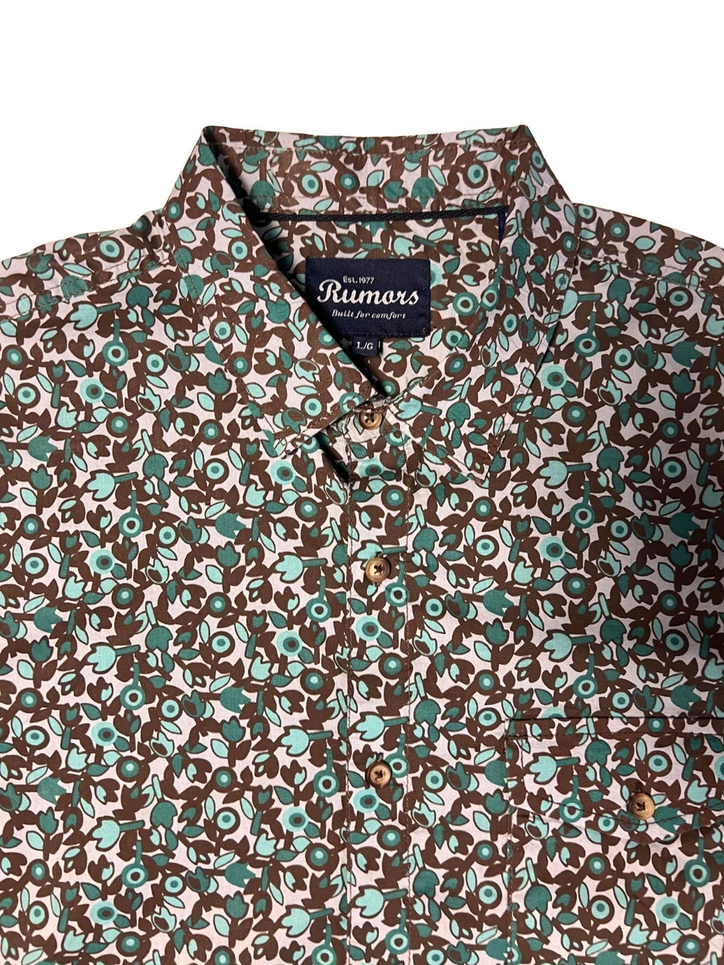 Rumors Men's Printed Shirt - Green Leaf & Teal Leaf 2 Pack S/S (S06 + S09)