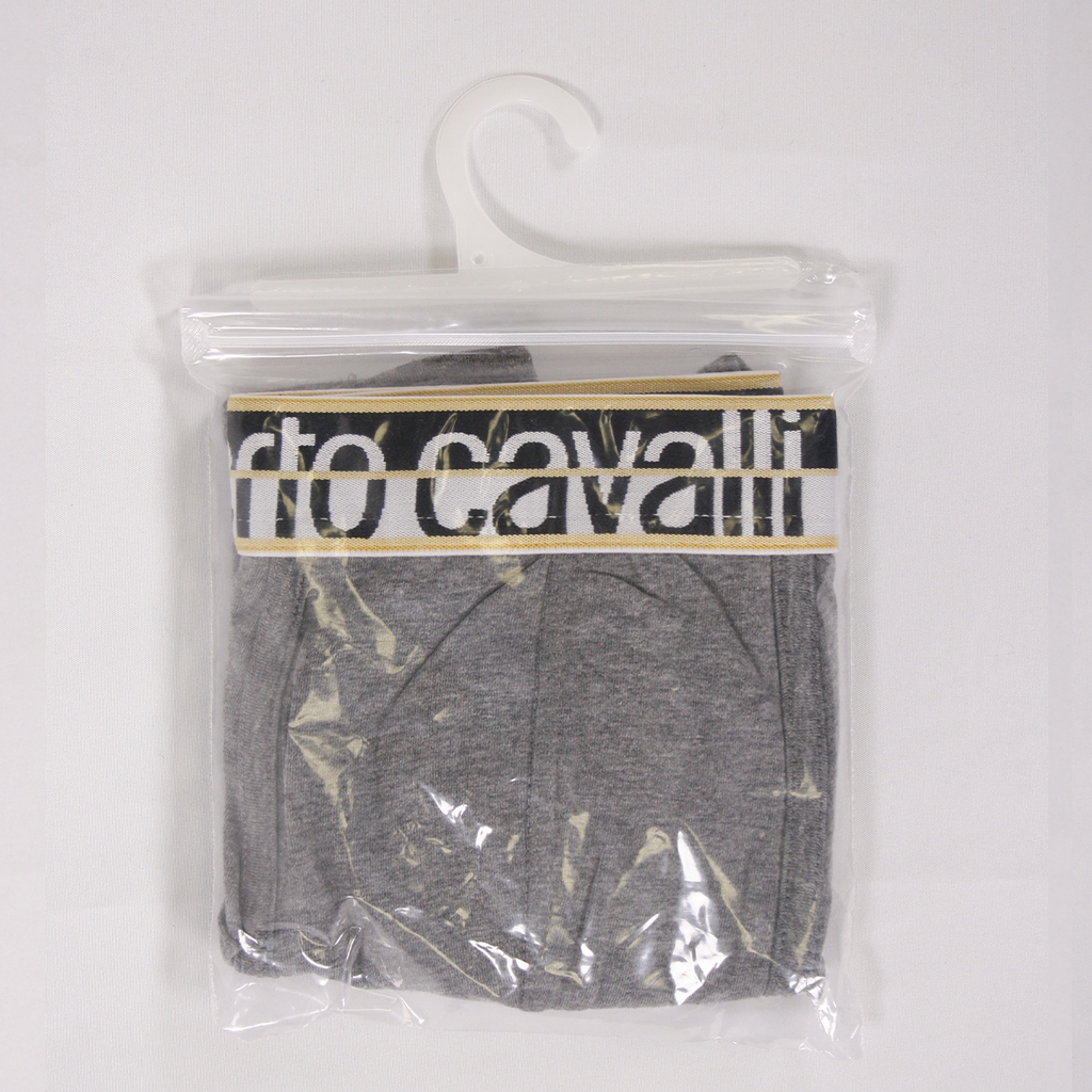Roberto Cavalli Men's Single Pack Grey Stretch Boxer Briefs