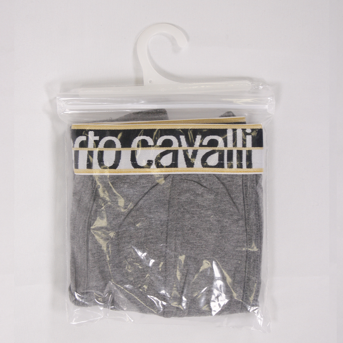 Roberto Cavalli Men's Single Pack Grey Stretch Boxer Briefs