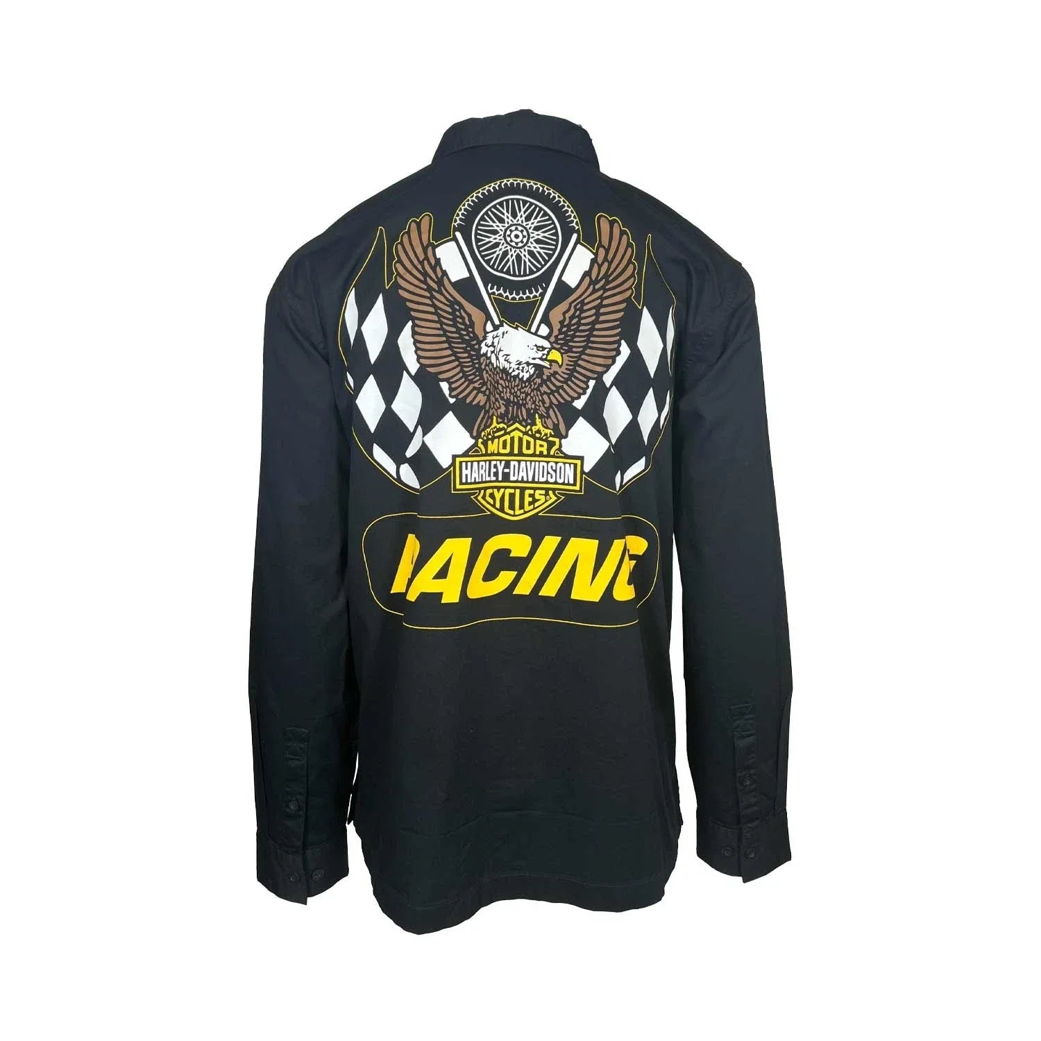 HD Branded  Men’s Black Shirt Trophy Eagle Racing Mechanic L/S (354)