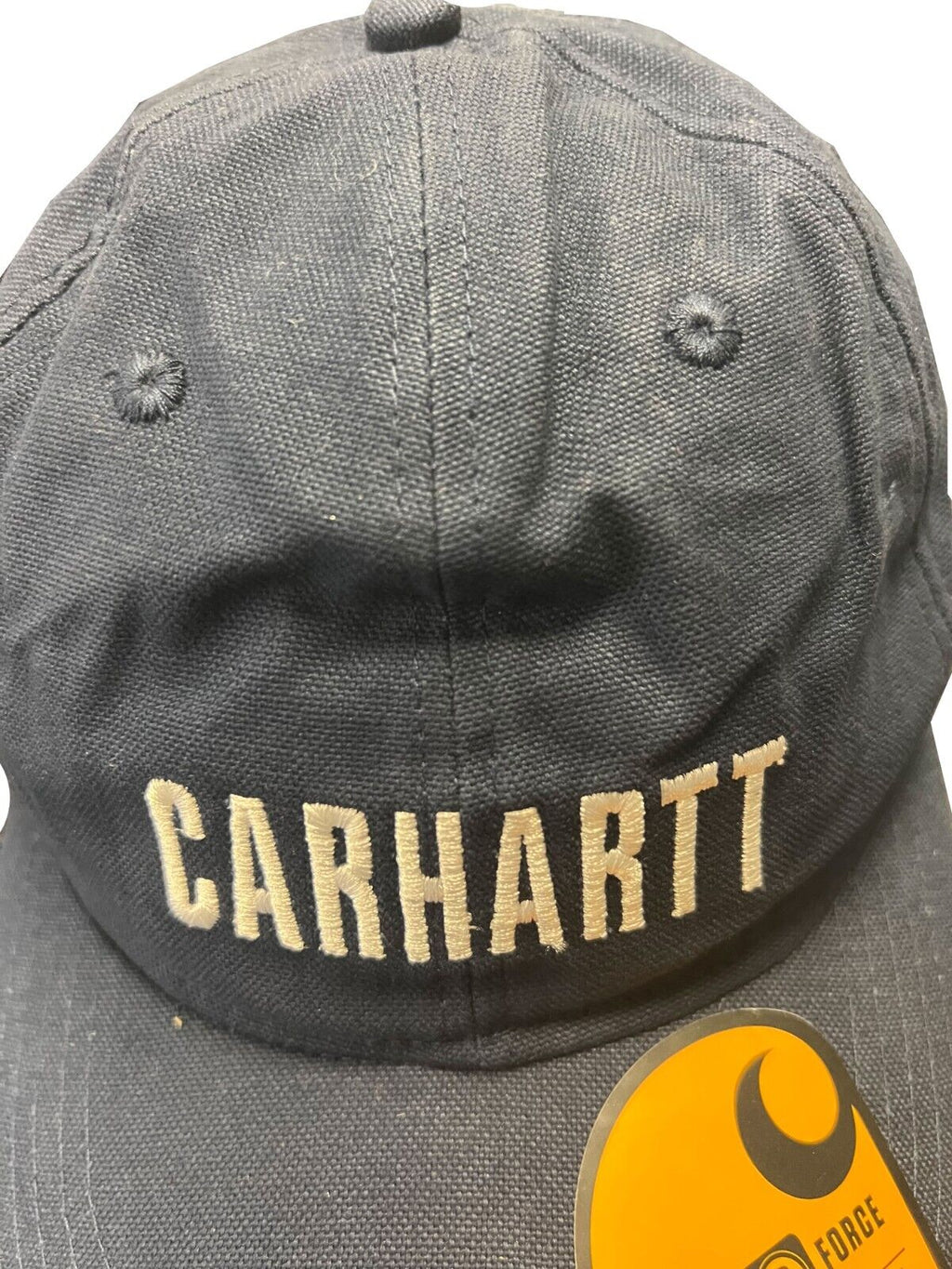 Carhartt Navy & White Canvas Cap FastDry Comfort Block Letters (S09)