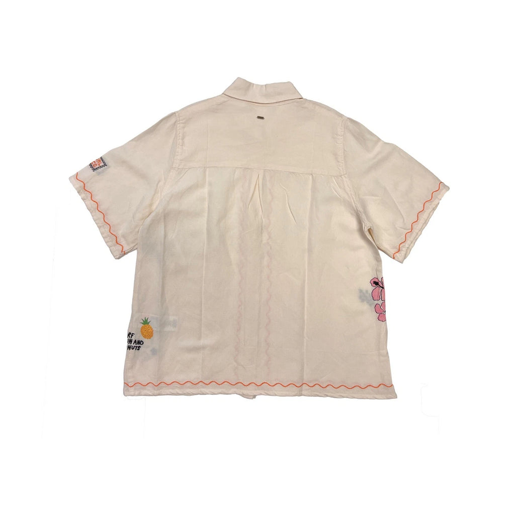 Rip Curl Women's Shell Shirt - Sunset Luau Embroidered Casual Summer Top (S02)
