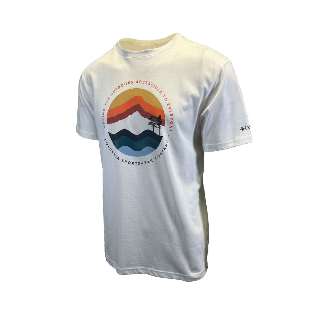 Columbia Men's White T-Shirt Path Lake II Graphic Circular Linescape S/S (S06)