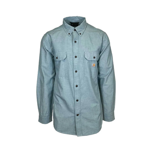 Carhartt Men's Blue Chambray Shirt Loose Fit Midweight L/S (350)