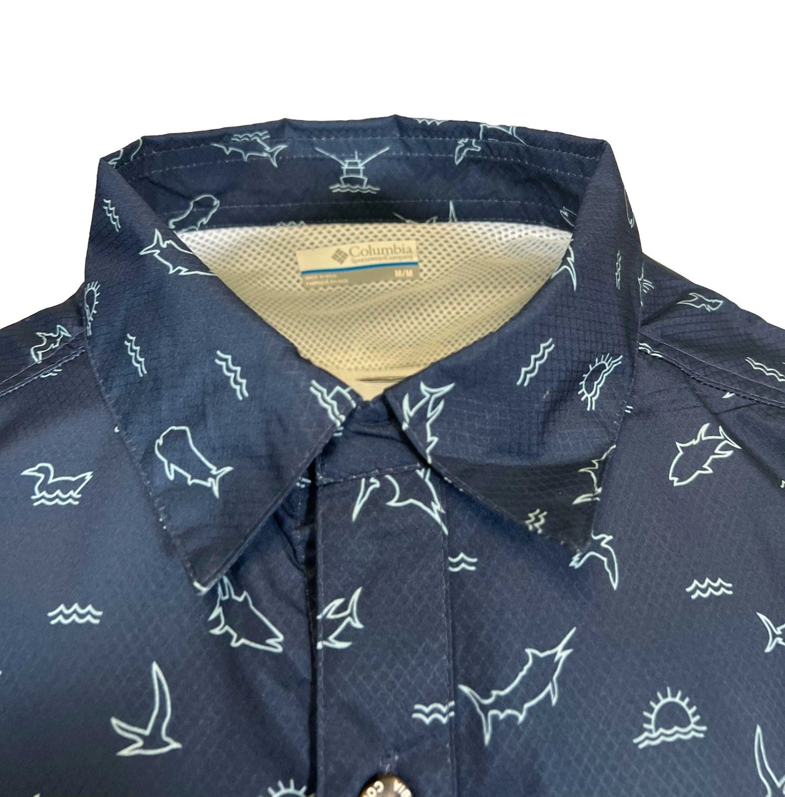 Columbia Men's Blue Shirt Omni-Wick Super Slack Tide S/S (504)