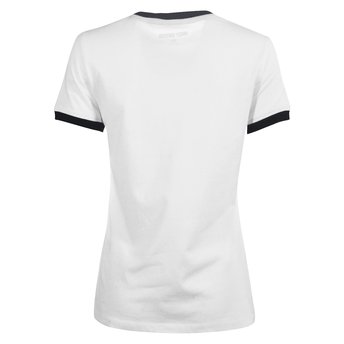 HD Branded Women's T-Shirt White Essential V-Neck Ringer Short Sleeve (S04)