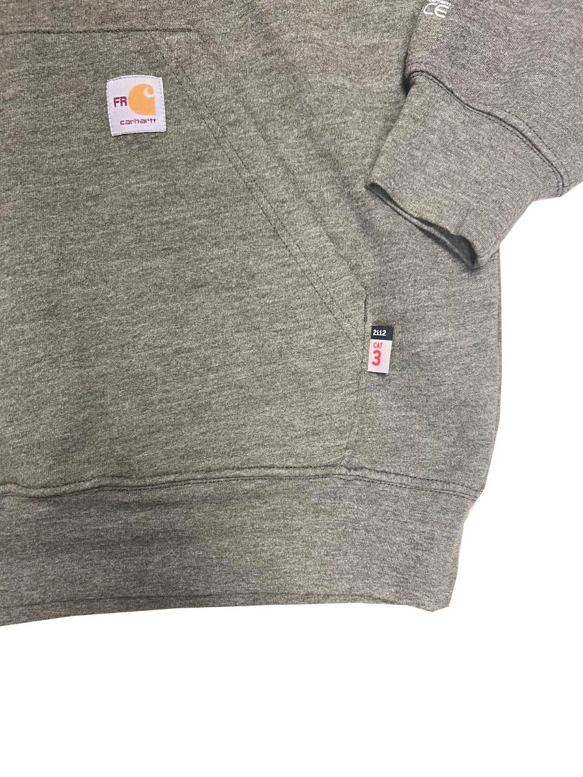Carhartt FR Men's Moss Green Sweatshirt Midweight Hooded Pullover (S55)