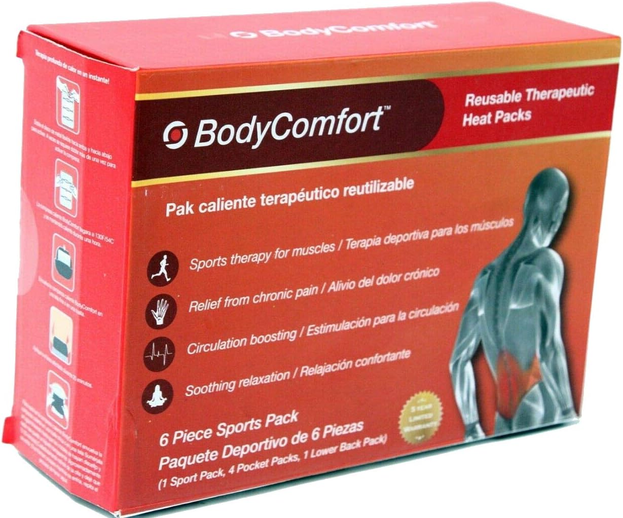 BodyComfort Therapeutic Instant Heat Pack - 6 Reusable Piece Pack