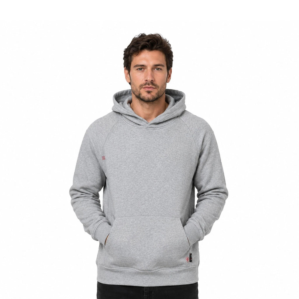 Ariat FR Men's Silver Fox Heather Pullover Hoodie Long Sleeve (S71)