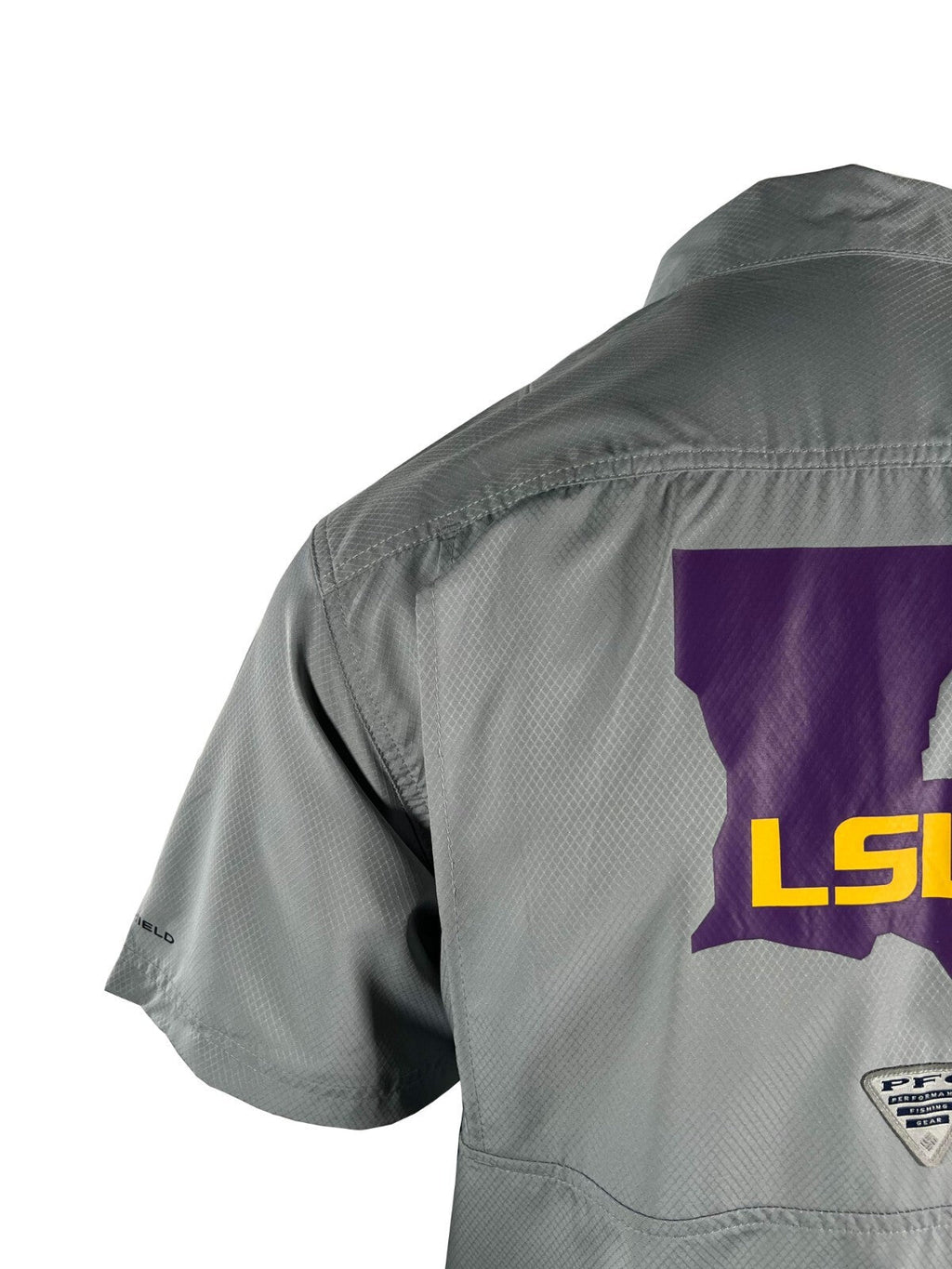 Columbia Men's Gray Shirt LSU Tigers PFG Slack Tide Omni-Shade Camp (334)