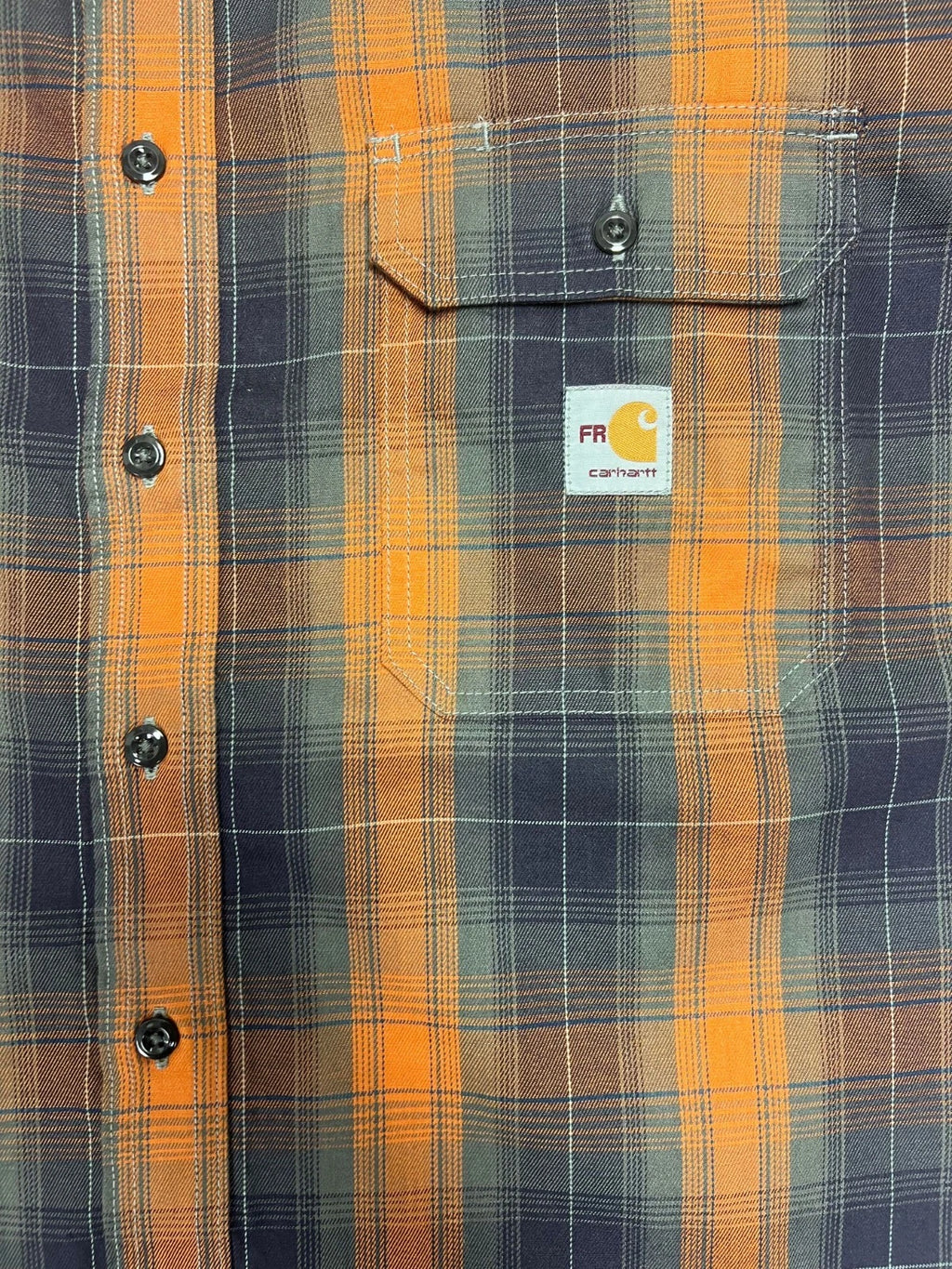 Carhartt FR Men's Orange Shirt Flex Loose Fit Midweight Twill Plaid L/S (S361)