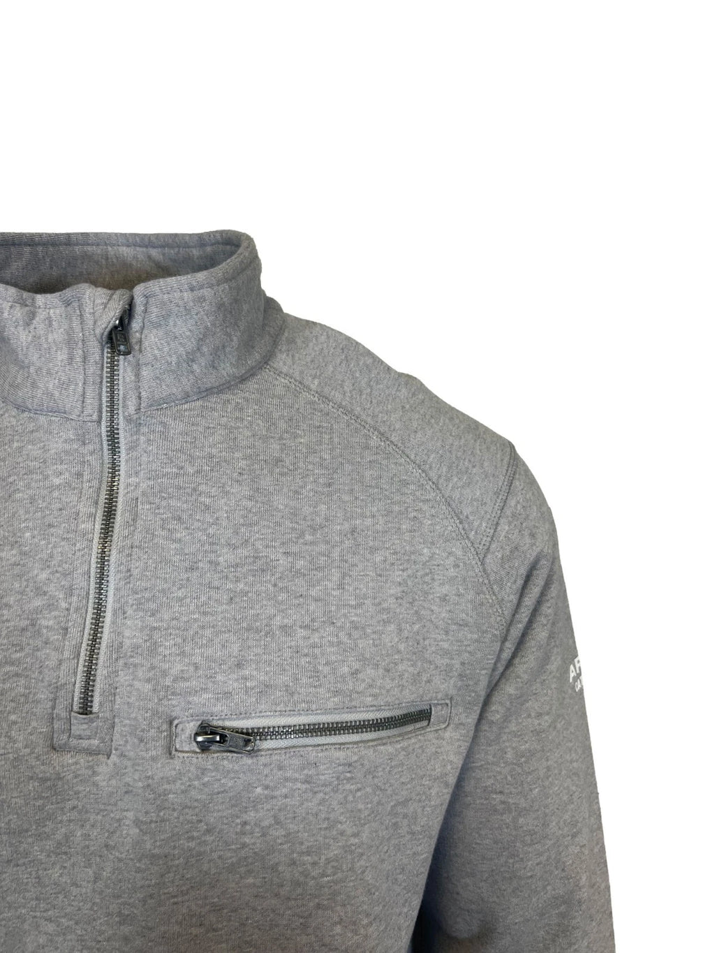 Ariat FR Men's Silver Fox Heather Hoodie 1/4 Zip Pullover Sweatshirt (S68)