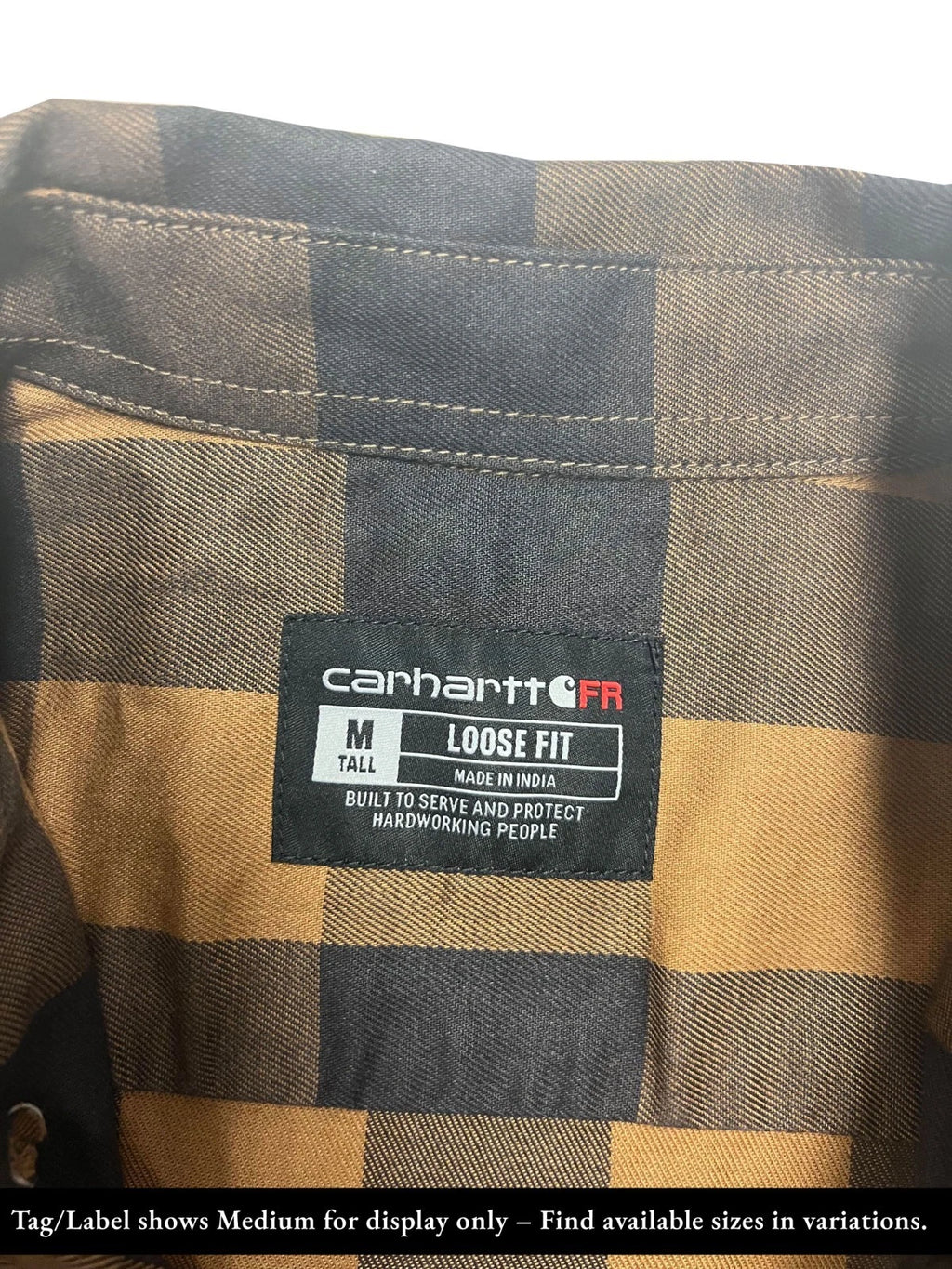 Carhartt FR Men's Brown Force Rugged Flex Original Fit Twill Plaid L/S (S364)