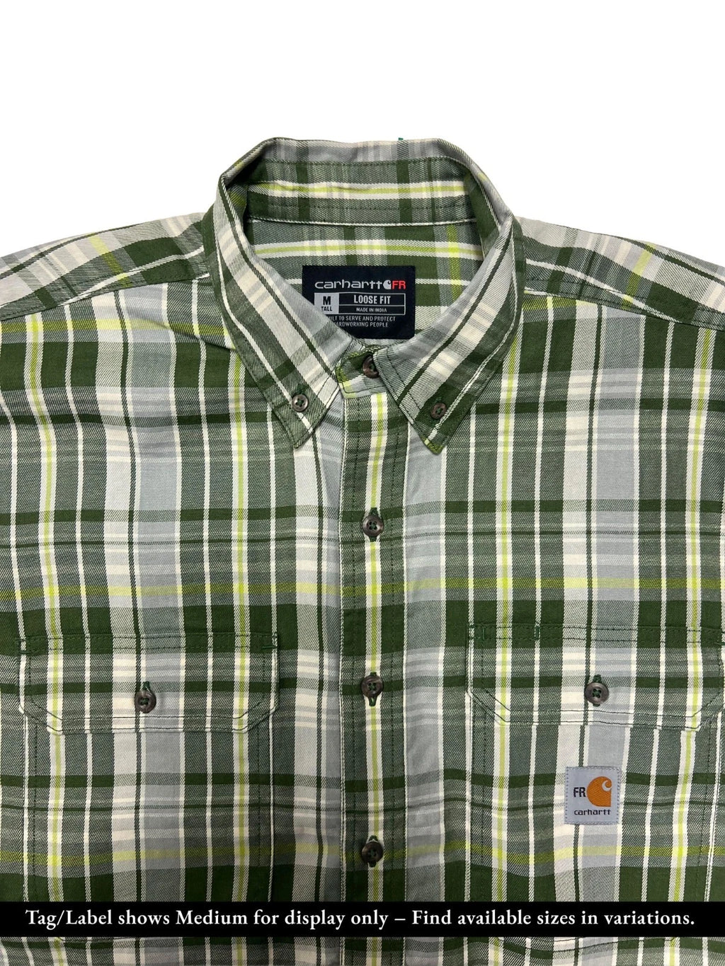 Carhartt FR Men's Basil Plaid Shirt Rugged Flex Mid Weight L/S CAT 2 (S369)
