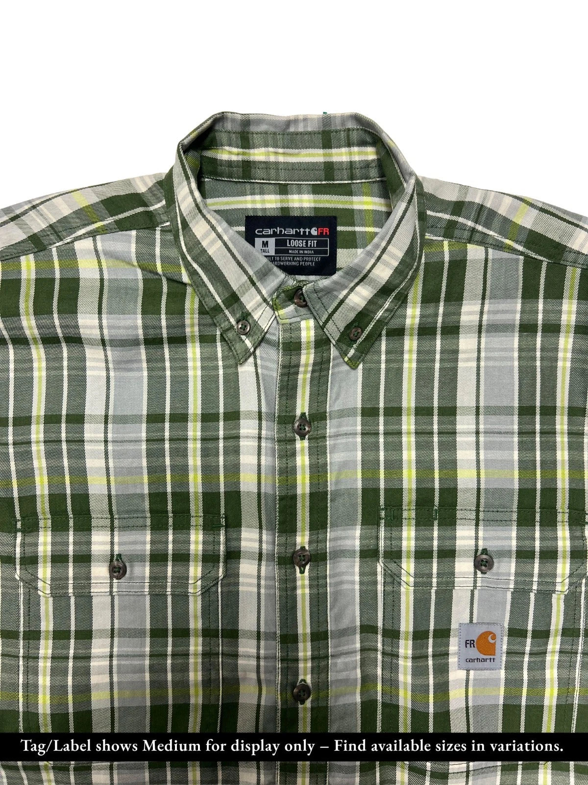 Carhartt FR Men's Basil Plaid Shirt Rugged Flex Mid Weight L/S CAT 2 (S369)