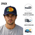 Bass Pro Shops Cap Navy Blue Snapback Outdoor Trucker Hat- 2 Pack (S09)